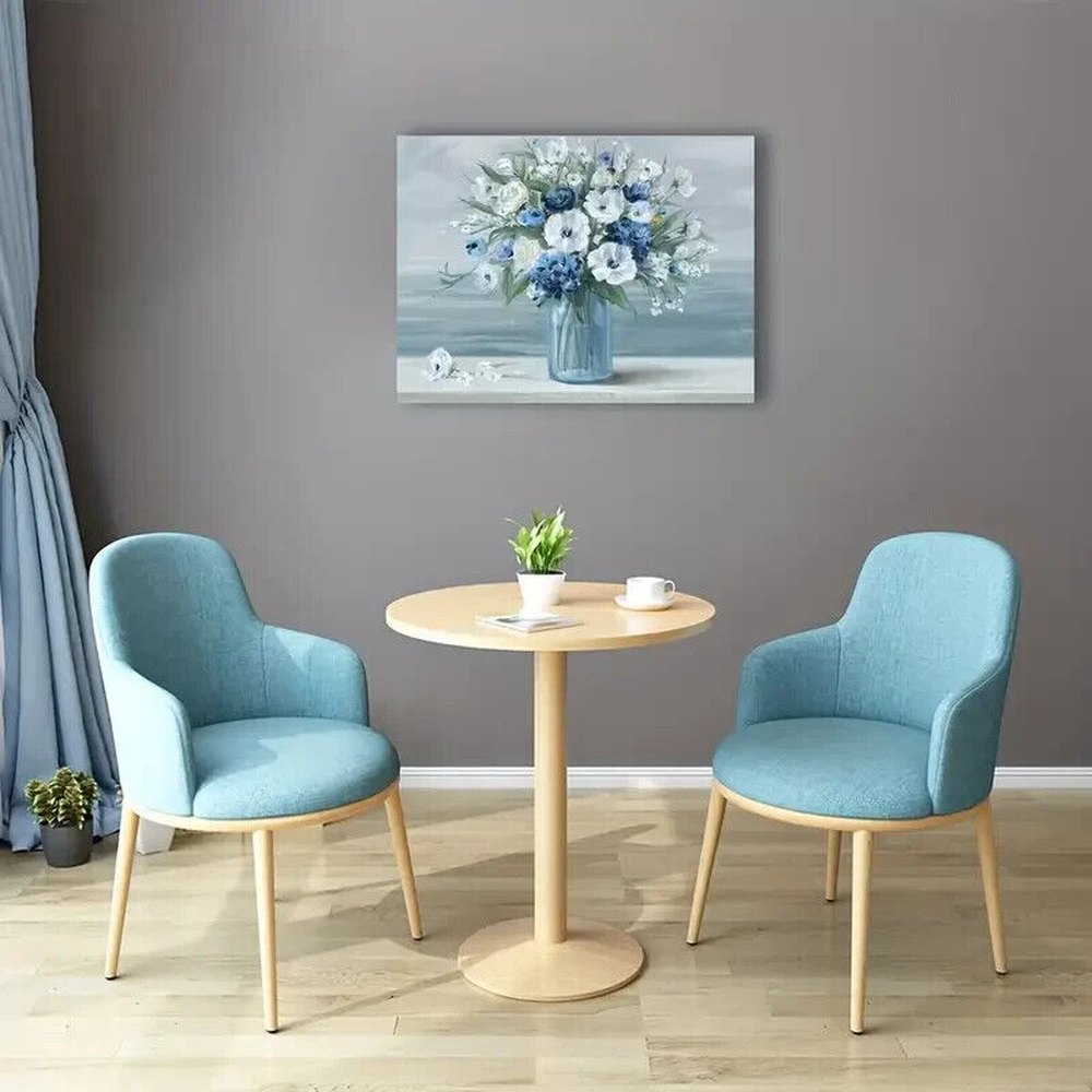 Beautiful Blue & White Flowers Canvas Print Framed 11.8" x 15.7" Wall Art NEW! Home & Garden:Home Décor:Posters & Prints Style Your Walls